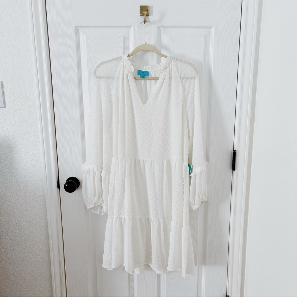 CeCe White Midi Dress 2X